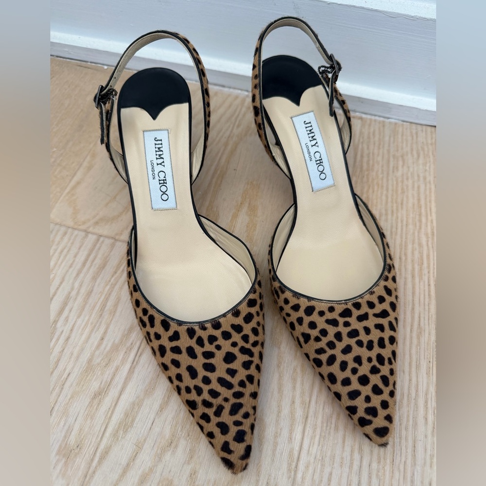 Jimmy Choo Leopard Print Heels - Picture 9 of 11